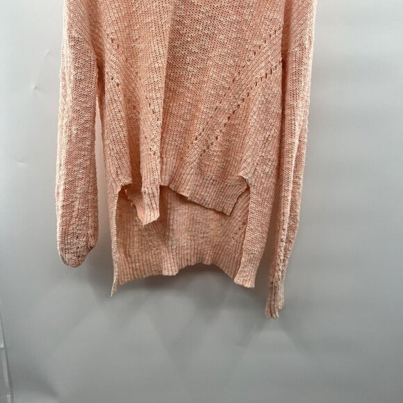 Hem & Thread Loose Knit Hoodie Women's Size Small Peach Long Sleeve Pullover - Picture 3 of 9